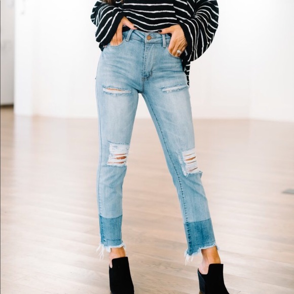 Shaded Bottom Straight Skinnies - Picture 1 of 4